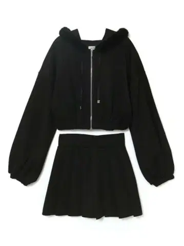 버블스 퍼 후드티 셋업