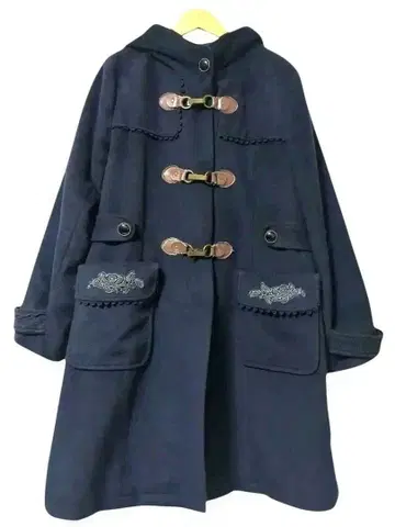 axes femme 네이비 더플 코트 후드 부착