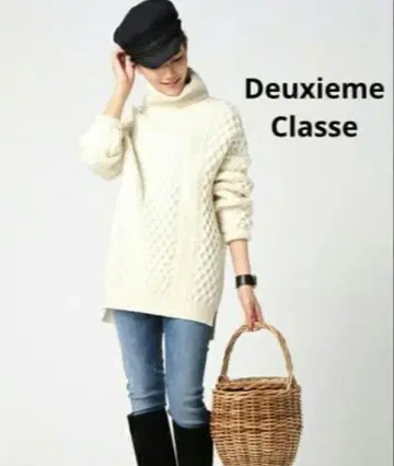 두지엠 클라세 두꺼운 원단 터틀넥 케이블 니트 스웨터
