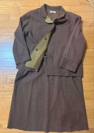 브라운 스커트 셋업 빅 사이즈 15호