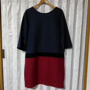 denicher(데니셰) 가을 겨울용 무릎 기장 원피스 7부 소매