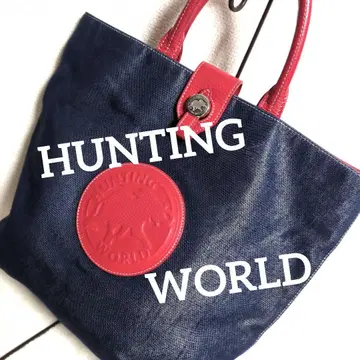 eq19 HUNTING WORLD 데님 x 가죽 토트백