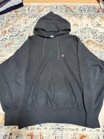 90s 블랙 후디 reverse weave 챔피온
