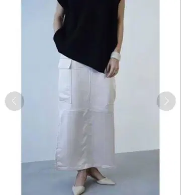 CLANE SATIN CARGO STRAIGHT SKIRT