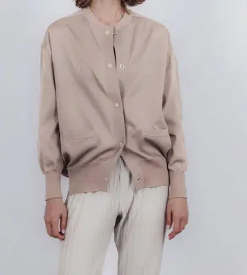 STUNNING LURE 하이 트위스트 니트 블루종 자켓 가디건