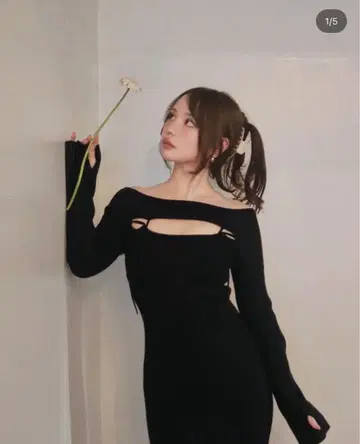 andmary Bebe 니트 드레스 블랙 black 앤드마리