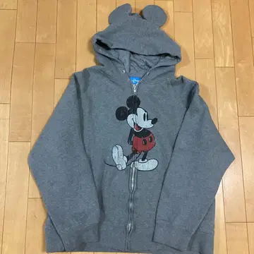도쿄 디즈니 리조트 미키 귀 포함 후드티 LL 그레이 고품질