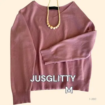 JUSGLITTY 핑크 V넥 니트 M