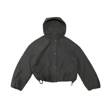 아노락 후드티 블랙 구제 의류 짧은 기장 드로 코드 나일론