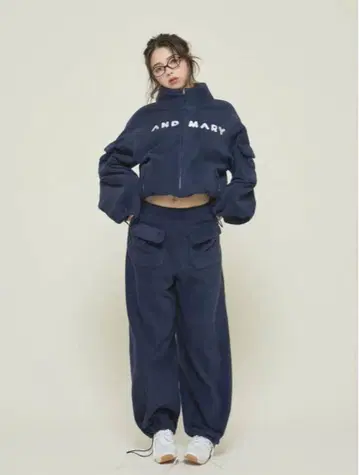 andmary Mary 로고 플리스 재킷/팬츠