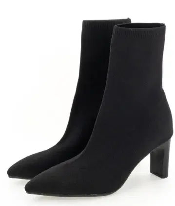 RANDA 스트레치 플레이트힐 삭스부츠 블랙 M 사이즈