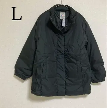 프렌치 덕 다운 자켓 L 블랙 롱다운 미들 기장