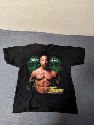 2Pac 프린트 티셔츠 블랙 부트