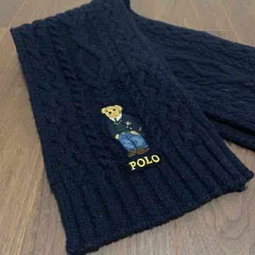 POLO 베어 네이비 머플러