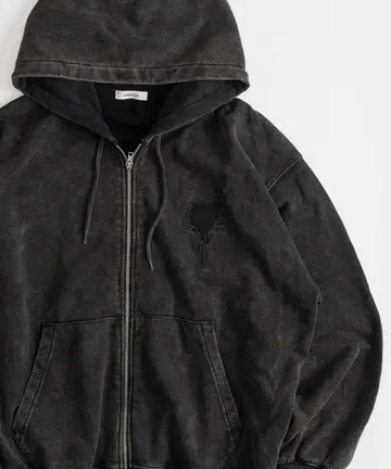 [택 포함 새상품] 다크 그레이 풀 집업 후드티 오버 사이즈