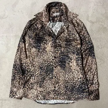 90s EVOLUTION 레오파드 올 패턴 폴리 셔츠 빈티지