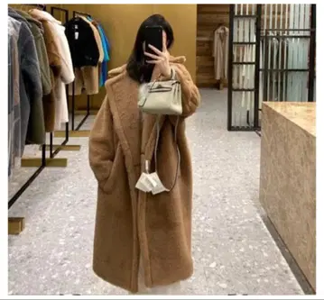 [ 미사용 새상품 ] 인조 모피 롱 코트