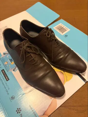 브라운 가죽 드레스 신발 스트레이트 팁