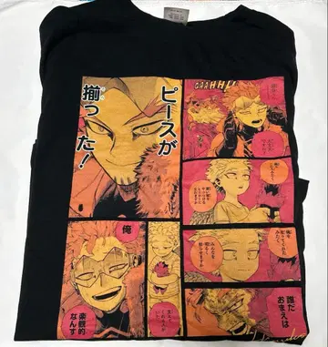 나의 히어로 아카데미아 'HEROES' 빅 실루엣 T셔츠 호크스