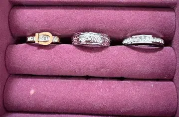 반지 세트 3점 다이아몬드풍 14호