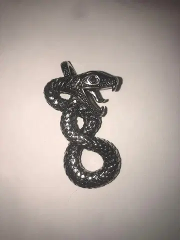 블랙 지르코니아 925 스네이크 목걸이 탑 925 고중량 한정품