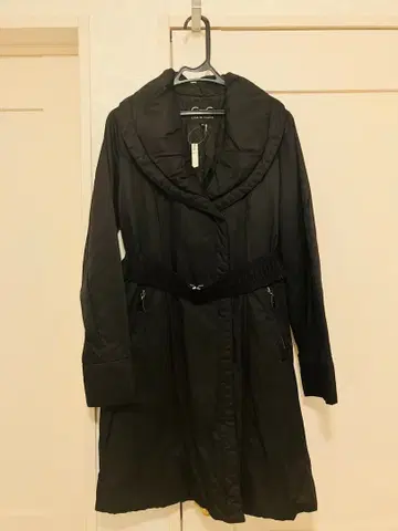 쿠 드 샹스 다운 코트 블랙 벨트 포함