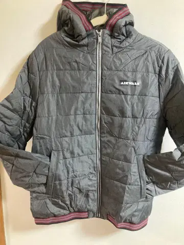 AIRWALK 후드 부착 다운 자켓 그레이