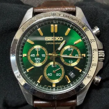 SEIKO 크로노그래프 그린 다이얼