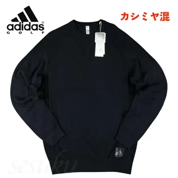 [ L ] 정가 16,500엔 아디다스 골프 캐시미어 혼방 자카드 스웨터
