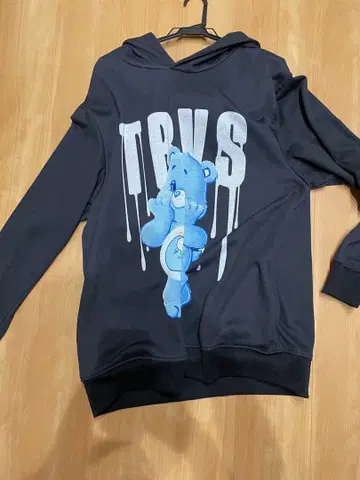브랜드, TRAVAS 곰 프린트 블랙 후드티 프리, 시부야