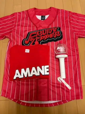 FRUITS ZIPPER 츠키아시 아마네 유니폼 T셔츠 응원봉 세트