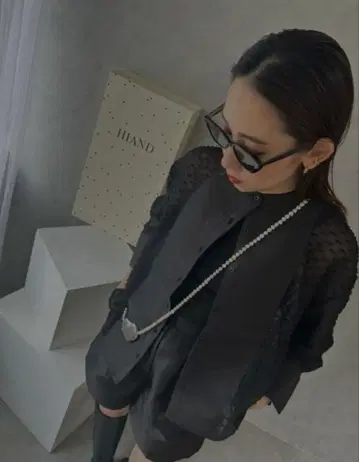 Hiand 하이앤드 리본 트윌 셔츠