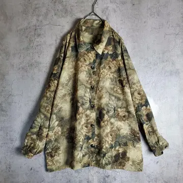 [ 빈티지 ] 구제 의류 올 패턴 꽃무늬 그린 그레이 베이지 레트로
