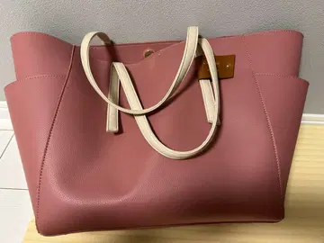 핑크 인조 가죽 백