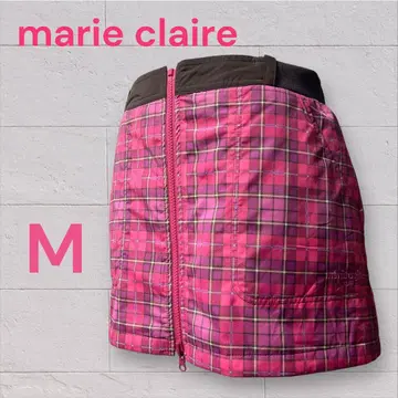 마리끌레르 발수 가공 축열 체크 리버서블 골프 스커트