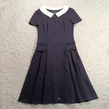 르네 카라 부착 롱 원피스 2way 최근 모델 펄 더블 지퍼 36