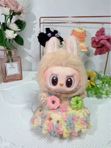 LABUBU 라부부 의류 원피스 손뜨개질 도넛 파스텔 봉제 인형