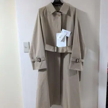 택 포함 산요 100년 코트 롱 베이지 라이너 벨트 38