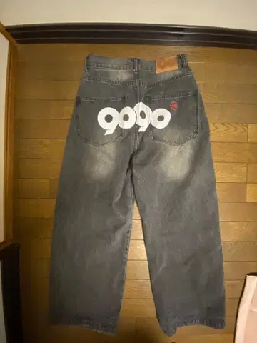 9090 그레이 와이드 팬츠 데님