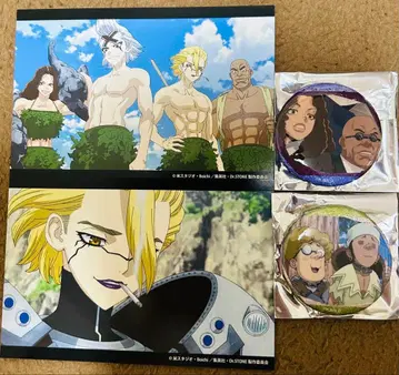 Dr.STONE 글리터 캔뱃지 장면 사진 엽서 4종 세트