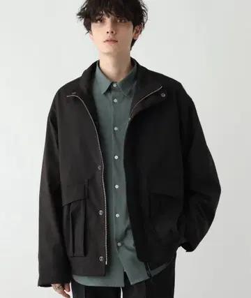 RAGEBLUE 스탠드 지퍼 트윌 블루종 블랙 남성용 아우터