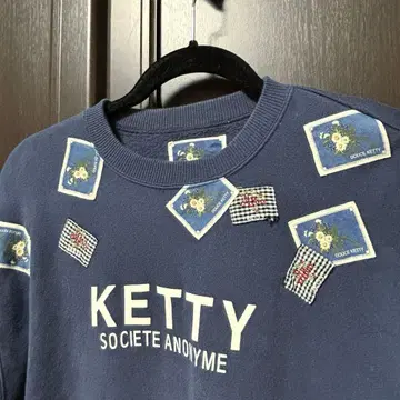 케티 KETTY 맨투맨 트레이닝복 네이비 와펜