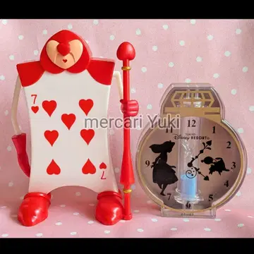 디즈니랜드 원더랜드 앨리스 카드놀이 병정 캔디 케이스 모래시계
