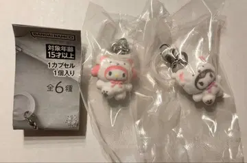 산리오 메지루시 액세서리 복슬복슬 스노우 쿠로미 마이멜로디 2점