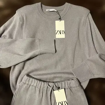 ZARA 그레이 트레이닝복 M 와이드 팬츠 세트 S