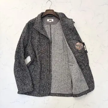 미사용 조셉 애벗 니트 자켓 헤링본 블랙 화이트 3L