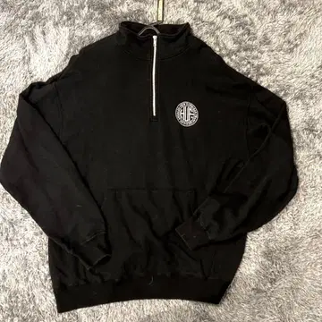 HUF 블랙 하프 지퍼 맨투맨 L