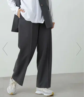 내추럴 뷰티 베이직 무지 하이웨스트 슬랙스 와이드 팬츠 M