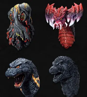 제일복권 고질라 E상 몬스터 헤드 마그넷 전 4종 풀 컴프 세트