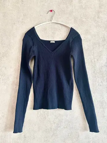 [ 새상품급 ] IENA 이에나 리브 티셔츠 네이비